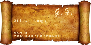 Gilicz Hanga névjegykártya
